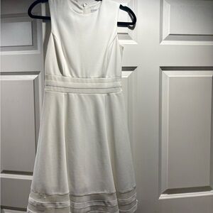 Calvin Klein White Sleeveless A-Line Midi Dress
